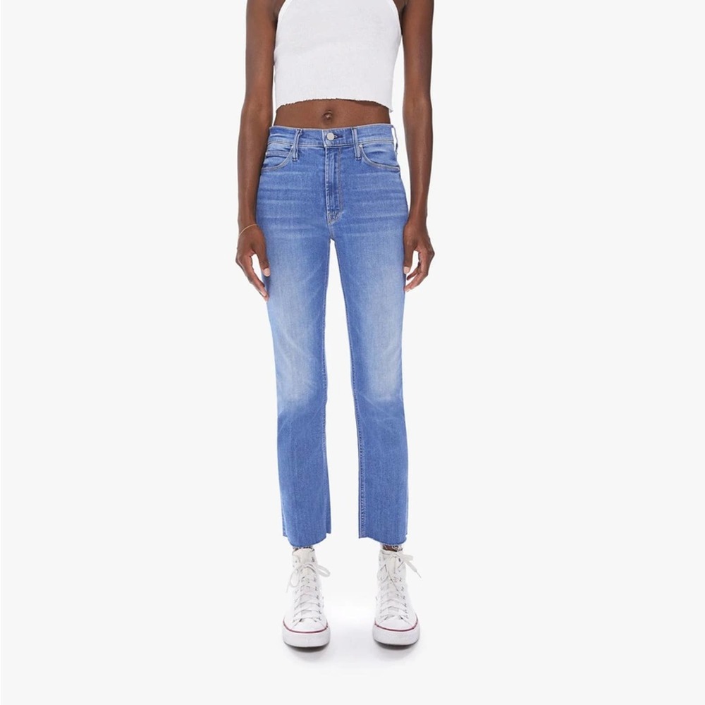 Mother Denim THE MID RISE DAZZLER ANKLE FRAY